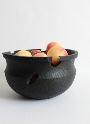 Fruit bowl handmade, decorative rustic wooden serving plate