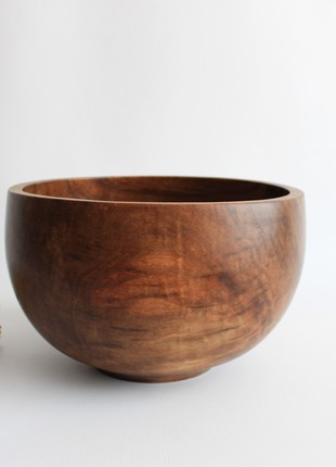 Large salad bowl, handmade walnut wood dinnerware6 photo