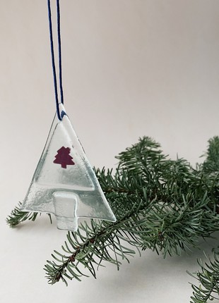 Glass decor Christmas tree, with a tree