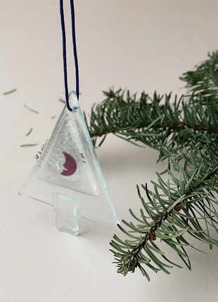 Glass decor Christmas tree, with a moon3 photo