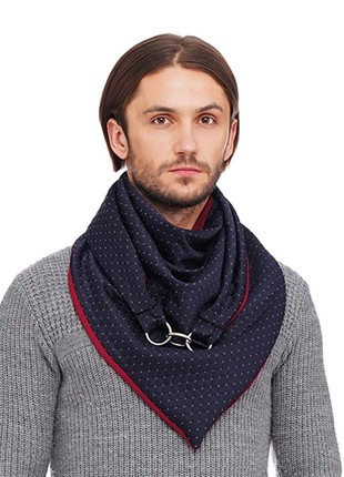 Stylish scarf men double-sided scarf with original clasp, unisex2 photo