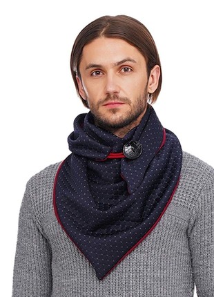 Stylish scarf men double-sided scarf with original clasp, unisex