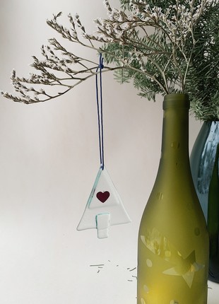 Glass decor Christmas tree, with a Heart2 photo