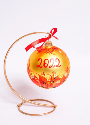 Poppy Christmas ornament - Petrykivka floral bauble9 photo