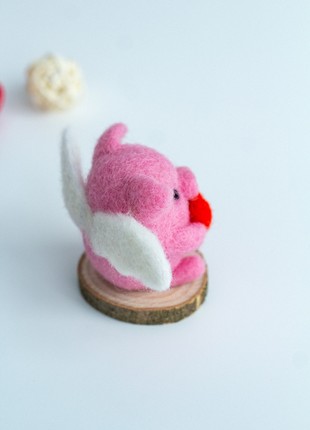 Valentine's Day gift Wool pig with heart9 photo