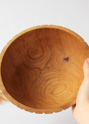 Handmade fruit bowl, rustic wooden dinnerware2 photo