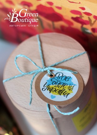 Natural Soy Candle Flame of freedom (size L)5 photo