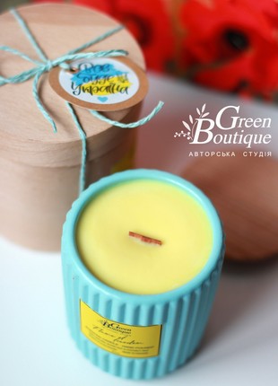 Natural Soy Candle Flame of freedom (size L)3 photo