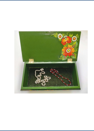 Petrykivka Peacock Wooden Jewelry Box4 photo
