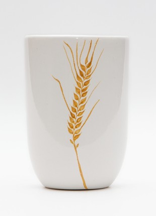 Handmade ceramic glass with ear of wheat2 photo