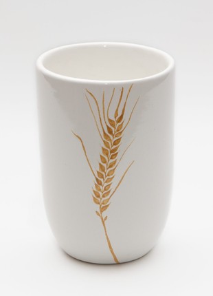 Handmade ceramic glass with ear of wheat3 photo