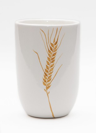 Handmade ceramic glass with ear of wheat1 photo