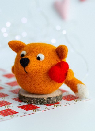 Valentine's Day gift Wool fox with heart5 photo