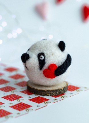 Valentine's Day gift Wool panda with heart4 photo
