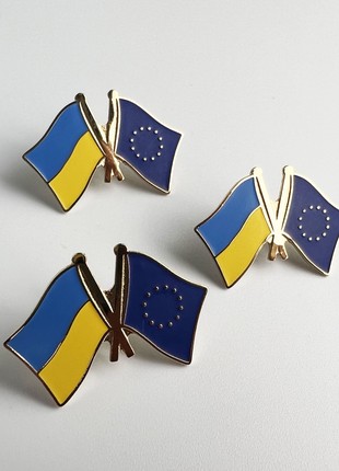 3pcs badge set Flag of Ukraine / European Union2 photo