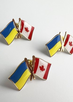3pcs badge set Flag of Ukraine / Canada