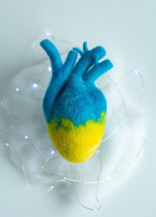 Anatomical heart "With Ukraine in the heart" in the color of the Ukrainian blue-yellow flag2 photo