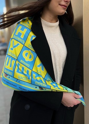 Designer  scarf ""Ukrainian alphabet ,, triangular bandana  from the designer art sana7 photo