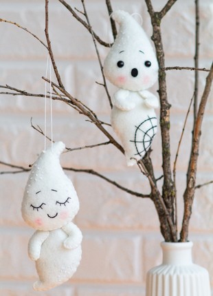Halloween tree ornaments Ghost Wall hanging Decor Set of 76 photo
