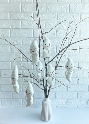 Halloween tree ornaments Ghost Wall hanging Decor Set of 71 photo