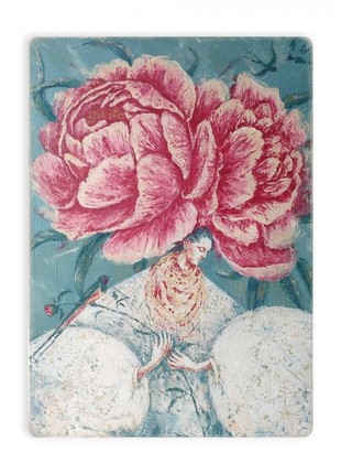 WOODEN POSTER PEONY