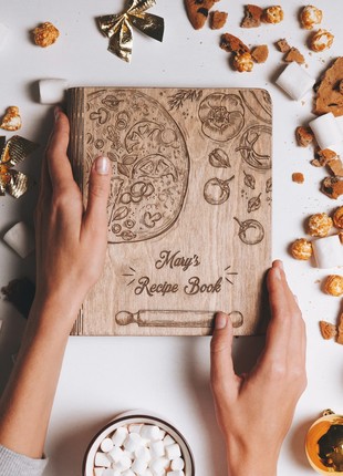 Wooden Recipe Book Pizza1 photo