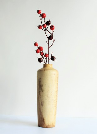 decorative vase in rustic style, handmade unique wooden decor2 photo