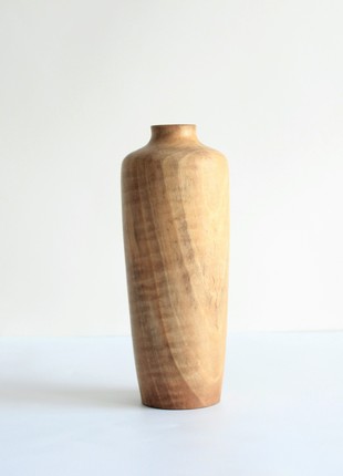 Rustic tall vase handmade, decorative wooden vase for table4 photo