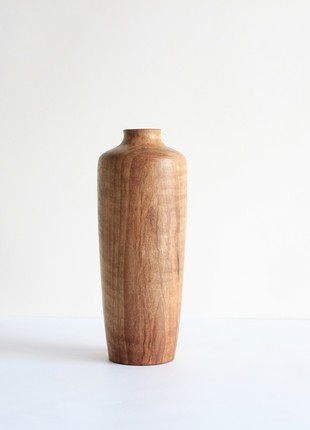 Rustic tall vase handmade, decorative wooden vase for table5 photo