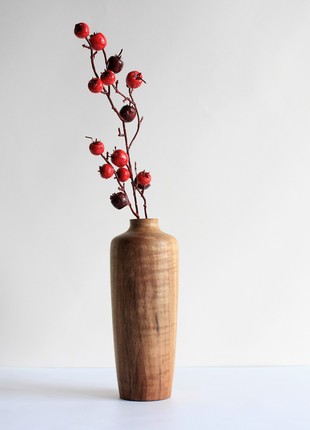 Rustic tall vase handmade, decorative wooden vase for table8 photo