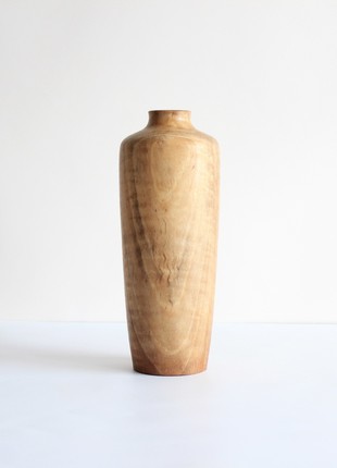 Rustic tall vase handmade, decorative wooden vase for table7 photo