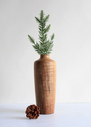 Rustic tall vase handmade, decorative wooden vase for table9 photo