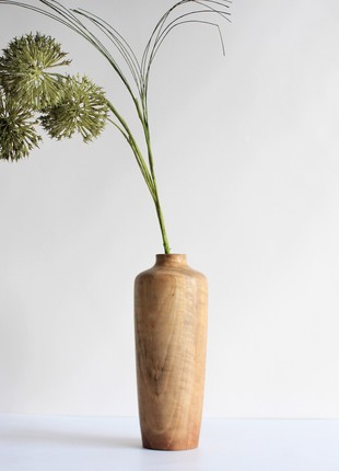 Rustic tall vase handmade, decorative wooden vase for table10 photo