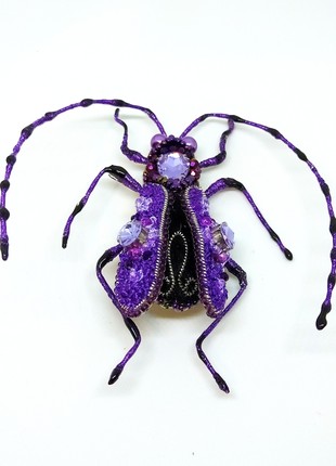 Handmade brooch "barbel beetle"2 photo