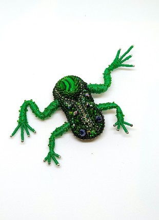 Handmade brooch "frog princess"2 photo