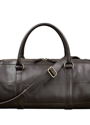 Leather Duffel Bag Harper dark brown (BN-BAG-14-choko)4 photo