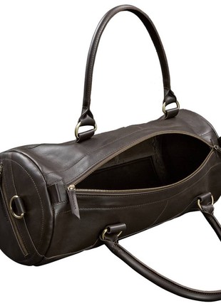 Leather Duffel Bag Harper dark brown (BN-BAG-14-choko)5 photo