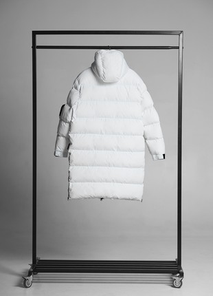Winter long oversized down jacket OGONPUSHKA Ultra white10 photo
