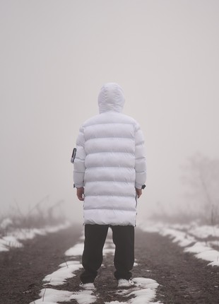 Winter long oversized down jacket OGONPUSHKA Ultra white2 photo