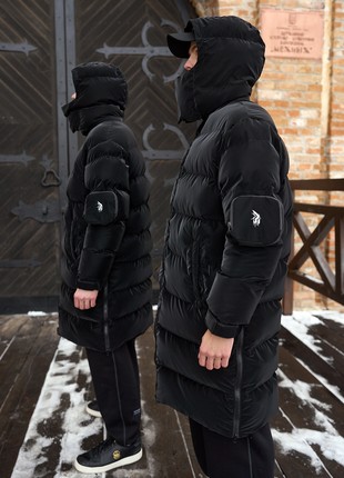 Winter long oversized down jacket OGONPUSHKA Ultra black6 photo