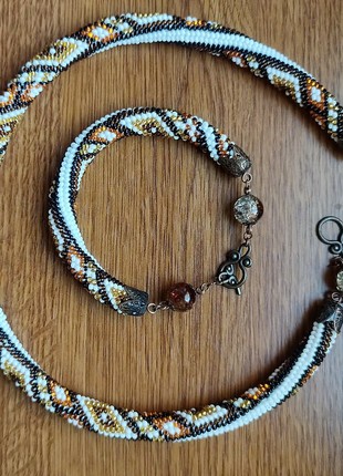 Necklace and bracelet handmade from Czech Preciosa beads8 photo