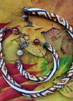 Necklace and bracelet handmade from Czech Preciosa beads9 photo