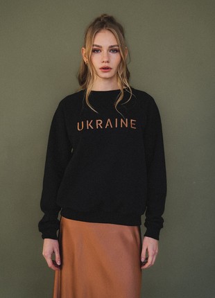 Embroidered sweatshirt 'UKRAINE' in black1 photo
