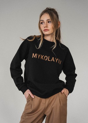 Embroidered sweatshirt 'MYKOLAYIV' in black1 photo