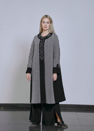 Coat "Lad" gray with gray embroidery2 photo