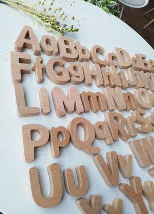 52 wooden magnetic alphabet