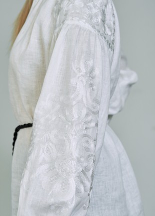 Embroidery «Eastern Melody» in white on white5 photo