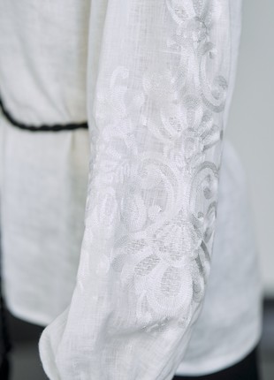 Embroidery «Eastern Melody» in white on white3 photo