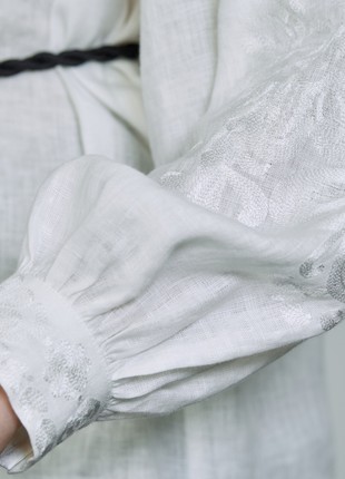 Embroidery «Eastern Melody» in white on white7 photo