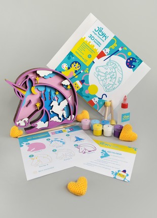 Joyki 3d wooden coloring book creativity kit «Unicorn»